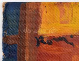 Olvashatatlan jelzéssel: Kávéház. Olaj, karton, 42×48 cm