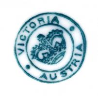 "Kérem a csontokat" feliratú Victoria osztrák porcelán csonttányér, matricás, jelzett, kop...