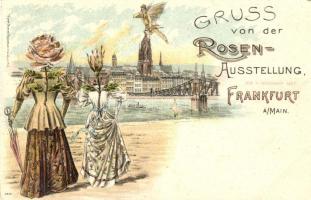 1897 Frankfurt am Main, Rosenausstellung / rose exposition, humour litho