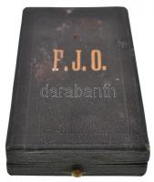 1872. "A Ferenc József-rend középkeresztje" zománcozott, jelzett arany kitüntetés vörös ny...