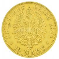 Német Államok / Bajorország 1875D 10M Au "II. Lajos" (3.98/0.900) T:2,2-
German States / ...