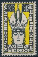 1908 Wiener Werkstätte, császárjubileum levélzáró / 1908 Kaiserhuldigung poster stamp sign. Löffler 24 x 36 mm