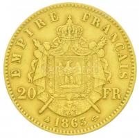 Franciaország/Második Császárság 1863A 20Fr Au "III. Napóleon" Párizs (6.44g/0.900) T:2,2-...