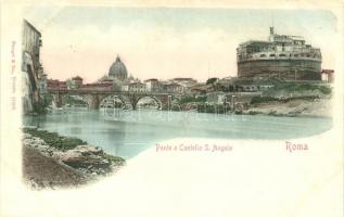 Rome, Roma; Ponte e Castello S. Angelo / bridge, castle