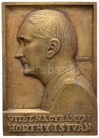 Erdey Dezső (1902-1957) 1943. "Vitéz Nagybányai Horthy István" egyoldalas öntött bronz plakett (120x85mm) T:2- ph. Hungary 1943. "István Horthy" Br plaque. Sign.: Dezső Erdey (120x85mm) C:VF edge errors HPII 757.