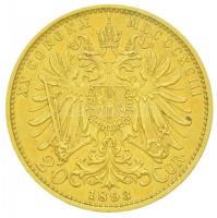 Ausztria 1893. 20K Au "Ferenc József" (6.77g/0.900) T:2 apró ph.
Austria 1893. 20 Corona ...