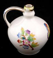Herendi Viktória mintás porcelán kis butykos, kézzel festett, hibátlan, jelzett, m: 8 cm