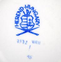 Herendi rózsamintás áttört tálka, kézzel festett, hibátlan, jelzett, d: 12 cm, m: 4,5 cm