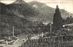 Herkulesfürdő, Baile Herculane; Sétatér, szőlőültetvény / promenade, vineyard (EK)