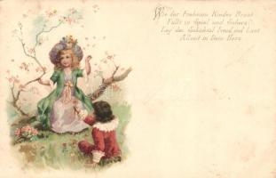 1899 Children on the field during springtime, litho (Rb)