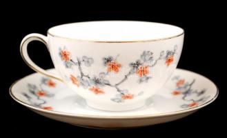 Thomas Ivory teás(6 db csésze+6 db alj) és kávés(6 db csésze+6 db alj) készlet, kézzel festett, jelz...