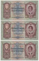 1932. 50P (6x) közte 3db közeli sorszám T:II,III szép papír