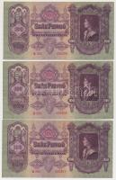 1930. 100P (3x) sorszámkövetők T:II szép papír