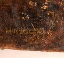 Huszóczy jelzéssel: Tóparti csokor, olaj, vászon, 46,5×59 cm