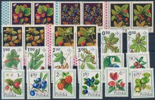 Növények motívum 1977-1992 2 klf sor + 1 db sor párokban, Plants 1977-1992 2 sets + 1 set in pairs