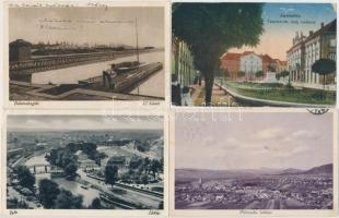 8 db jobb háború előtti magyar városképes lap / 8 pre-1945 Hungarian town-view postcards