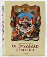 Nyulásziné Straub Éva: Öt évszázad címerei. A Magyar Országos Levéltár címereslevelein. Bp. 1987, Corvina Kiadó. Számos színes táblával. Aranyozott kiadói egészvászon kötésben, jó állapotban.