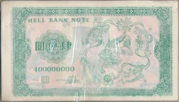 Kína DN Égetési pénz eredeti csomagolásban ~120db 400.000.000 névértékben T:I
China ND Hell banknot...