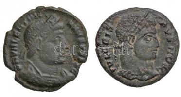 Római Birodalom / Siscia / Crispus 321-324. AE3 Cu (2,67g) + I. Valentinianus 364-367. AE3 Cu (2,57g) T:2- Roman Empire / Siscia / Crispus 321-324. AE3 Cu &quot;IVL CRIS-PVS NOB C / CAESARVM NOSTRORVM - SIS? sunburst&quot; (2,67g) + Valentinian I 364-367. AE3 Cu &quot;D N VALENTINI-ANVS P F AVG / SECVRITAS REIPVBLICAE - DeltaSISC&quot; (2,57g) C:VF RIC VII 181; IX 7a.