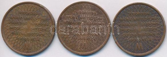 Amerikai Egyesült Államok ~1940. "Triborough híd és alagút" bárca (3x) T:2,2-
USA ~1940. ...