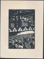 Frans Masereel (1889-1972): Városi tömeg, Szegénység. 2 db fametszet, papír, jelzett fametszeten, 16...