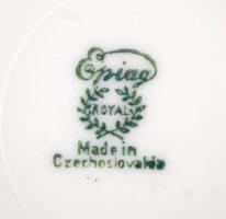 Epiag mokkás csésze és alj, festett, jelzett, hibátlan