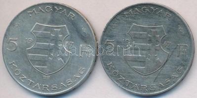 1947. 5Ft Ag "Kossuth" (2x) T:3