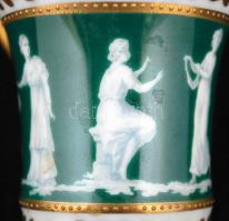 Epiag- Conte Harrach mokkás csésze és alj, festett, jelzett, hibátlan