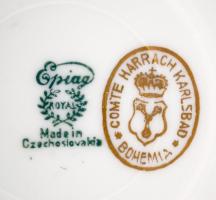 Epiag- Conte Harrach mokkás csésze és alj, festett, jelzett, hibátlan