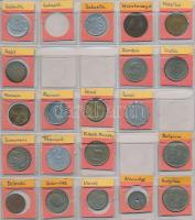 51db-os hobbi fémpénz gyűjtemény albumba rendezve, 4 berakólapon T:vegyes 51pcs of hobby coin collection in collectors album C:mixed
