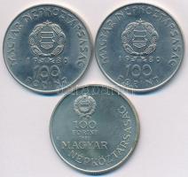 1980. 100Ft "Szovjet-magyar közös űrrepülés" (2x) + 1983. 100Ft "Széchenyi István&quo...