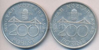 1994. 200Ft Ag "Deák" (2x) T:2,2-