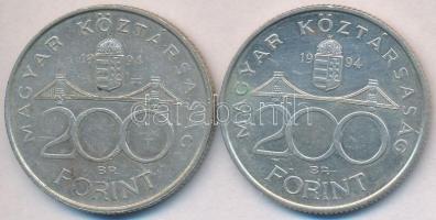 1994. 200Ft Ag "Deák" (2x) T:2,2-