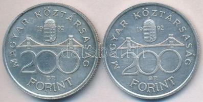 1992. 200Ft Ag "MNB" (2x) T:2