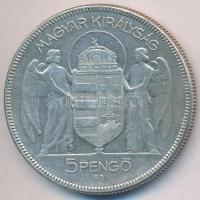 1930. 5P Ag "Horthy jobbra" T:3
Adamo P8