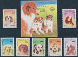 Nemzetközi bélyegkiállítás, kutyák sor + blokk, International Stamp Exhibition, dogs set + block