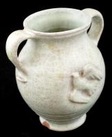 Gorka jelzéssel, galambos váza, sérült, mázas kerámia, m:17 cm