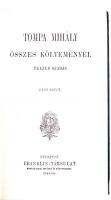 Tompa Mihály összes költeményei. I-IV. kötet. Rendezték barátai, Arany János, Gyulai Pál, Lévay Józs...