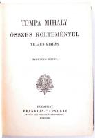 Tompa Mihály összes költeményei. I-IV. kötet. Rendezték barátai, Arany János, Gyulai Pál, Lévay Józs...