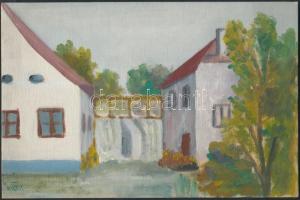 Ács jelzéssel: Házak. Tempera, karton, 18×27 cm