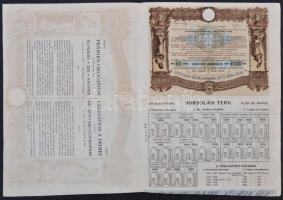 Budapest 1906. "Pesti Hazai Első Takarékpénztár-Egyesület" nyeremény-kötvénye 100K-ról, sz...