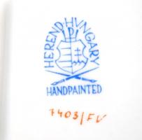 Herendi indiai kosár mintás áttört kosár, kézzel festett, jelzett,hibátlan, 21x15x5cm