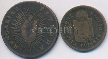 Vegyes: 1765. Rézdénár "Mária Terézia" zárt korona + 1882KB 1kr T:2-,3