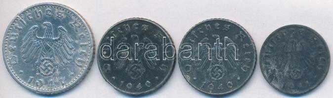 Német 3. Birodalom 1940A+B 5pf Zn (2x) + 1941D 1pf Zn + 1941J 50pf Al T:2,2-,3
German Third Reich 1...