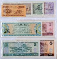 104db-os vegyes külföldi bankjegy tétel albumba rendezve, közte Csehszlovákia, Görögország, Irak Ken...