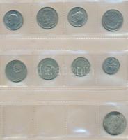 111db-os vegyes magyar és külföldi fémpénz tétel albumba rendezve, nem minden oldal beillesztett, kö...