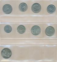 111db-os vegyes magyar és külföldi fémpénz tétel albumba rendezve, nem minden oldal beillesztett, kö...