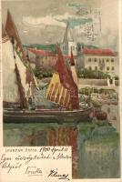 Lovran, Lovrana; Ottmar Zieher Künstlerpostkarte No. 1133. litho s: Raoul Frank (small tear)