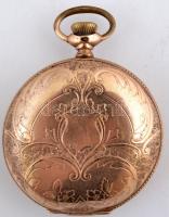 Díszes fedelű aranyozott zsebóra, nem működik, hiányos