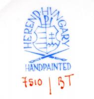 Herendi virágmintás, áttört tál, jelzett,kézzel festett, hibátlan, 17x17x3cm